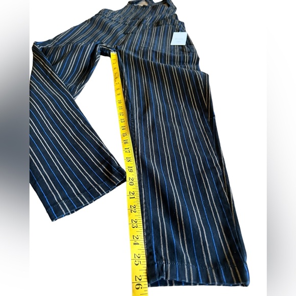 NWT RVCA Overland Striped Black Overalls w Stretch MSRP $85 Front Zip Tapered - Picture 10 of 15